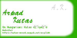 arpad kutas business card